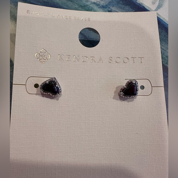 Kendra Scott Anna Stud Earrings - Iridescent Navy NWT - Picture 5 of 6